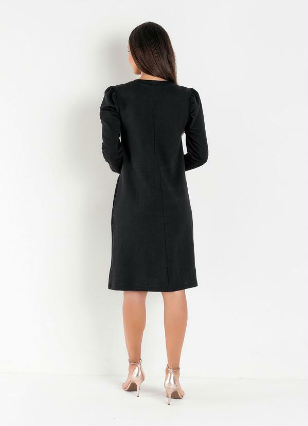 Queima Estoque - Vestido Preto com Bolsos Moda Evangélica 2