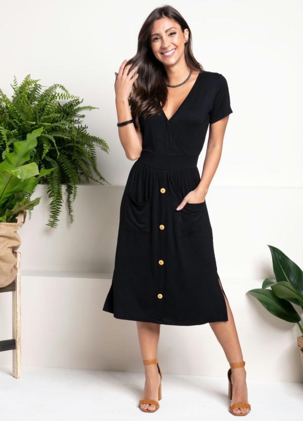 Quintess - Vestido Preto com Bolsos 3