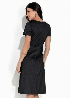 Rosalie - Vestido Preto com Botão - ROSALIE