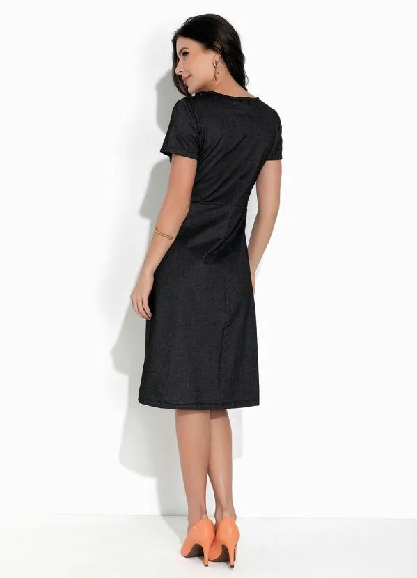 Rosalie - Vestido Preto com Botão 4