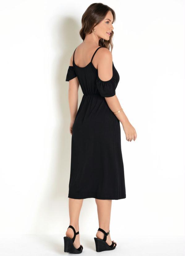 Everyrose - Vestido Preto com Botões Decorativos 4