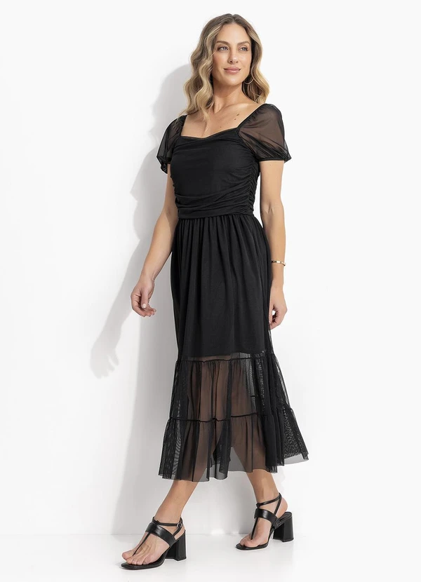 Quintess - Vestido Preto com Camadas 3