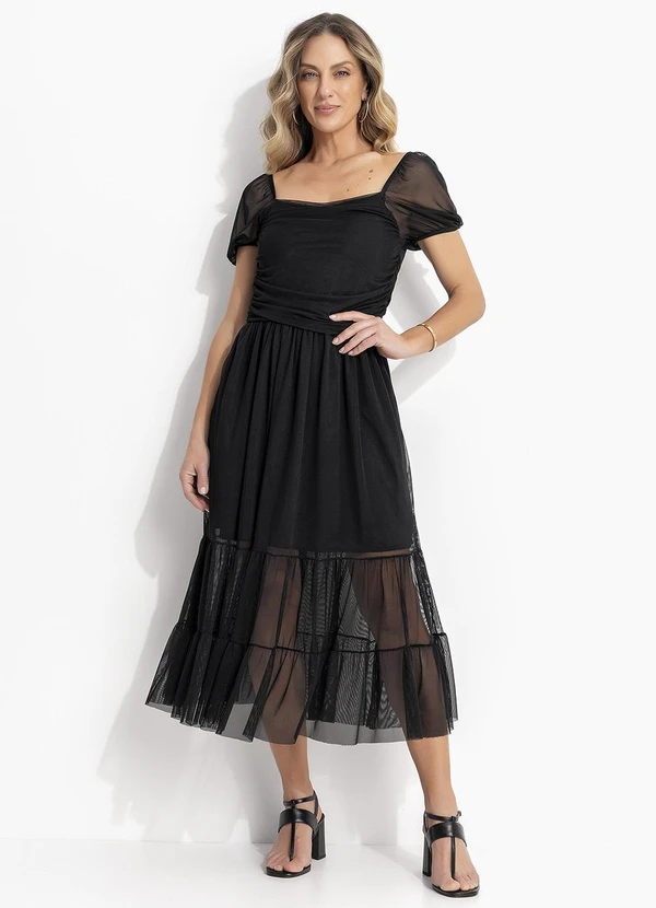 Quintess - Vestido Preto com Camadas 5