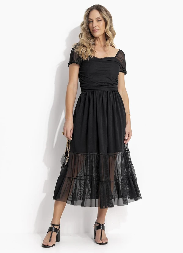 Quintess - Vestido Preto com Camadas 6