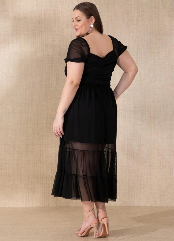 Quintess - Vestido Preto com Camadas 8