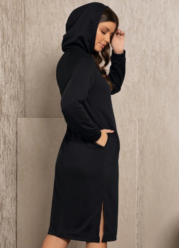 Quintess - Vestido Preto com Detalhe em Cordel de Brilho 2