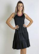 VESTIDO (PRETO) COM FRANZIDOS NA SAIA