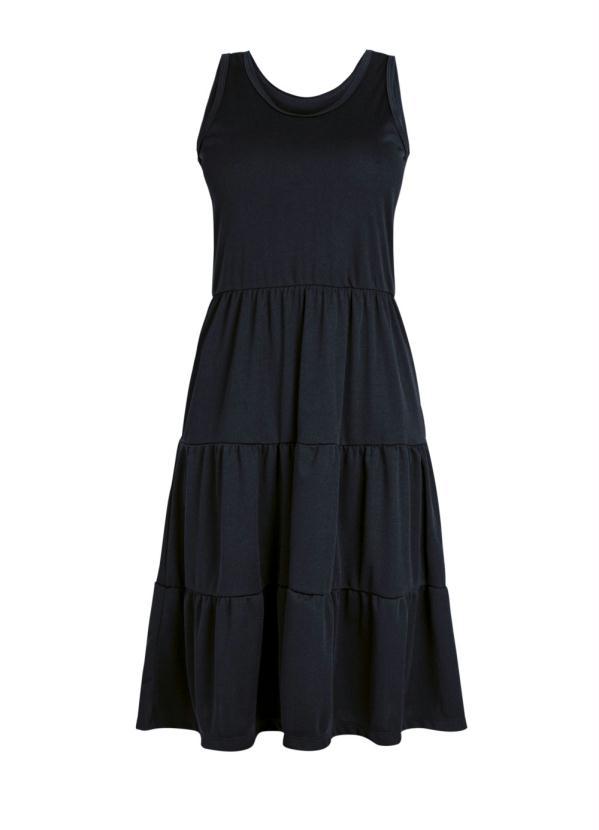 Moda Pop - Vestido Preto com Franzidos na Saia 5