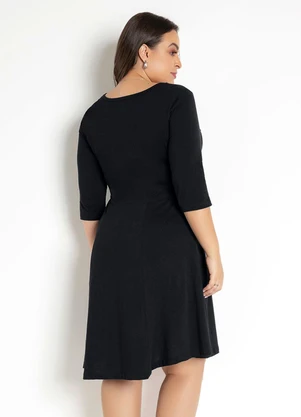 Rosalie - Vestido Preto com Mangas 7/8 - ROSALIE