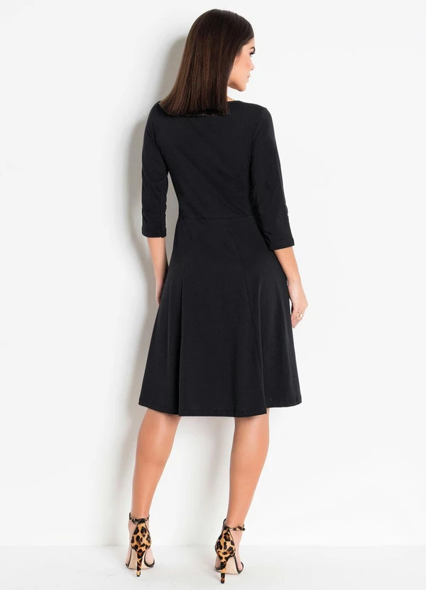 Rosalie - Vestido Preto com Mangas 7/8 10