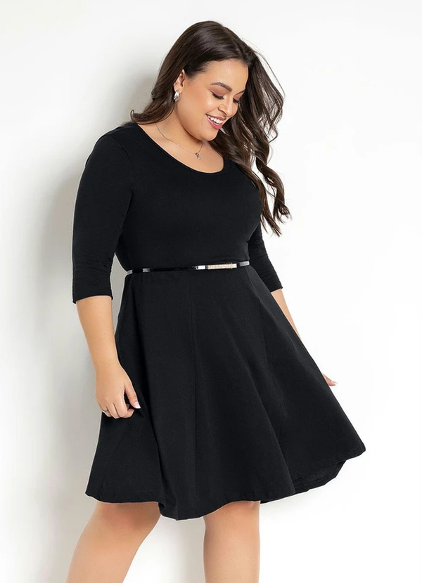 Rosalie - Vestido Preto com Mangas 7/8 11