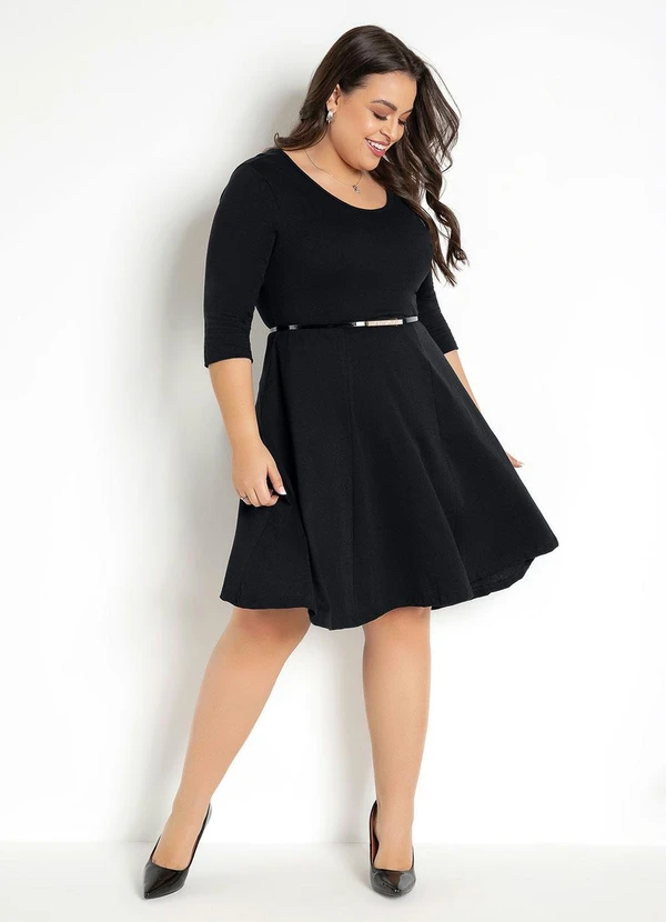 Rosalie - Vestido Preto com Mangas 7/8 13