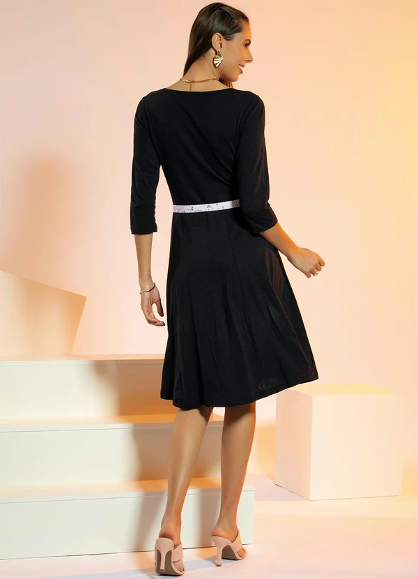 Rosalie - Vestido Preto com Mangas 7/8 4