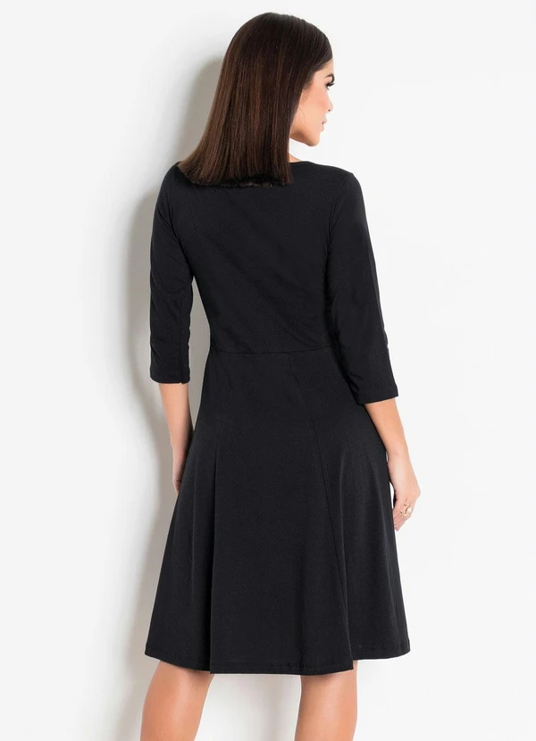 Rosalie - Vestido Preto com Mangas 7/8 7