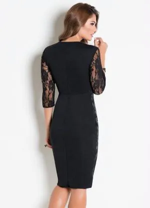 Rosalie - Vestido Preto com Renda - ROSALIE