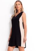 Vestido Preto e Bege 