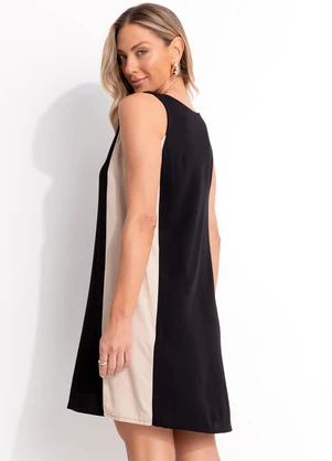 Quintess - Vestido Preto e Bege - QUINTESS