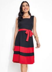 Vestido Preto e Vermelho