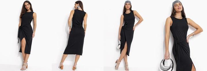 Vestido Preto em Canelado