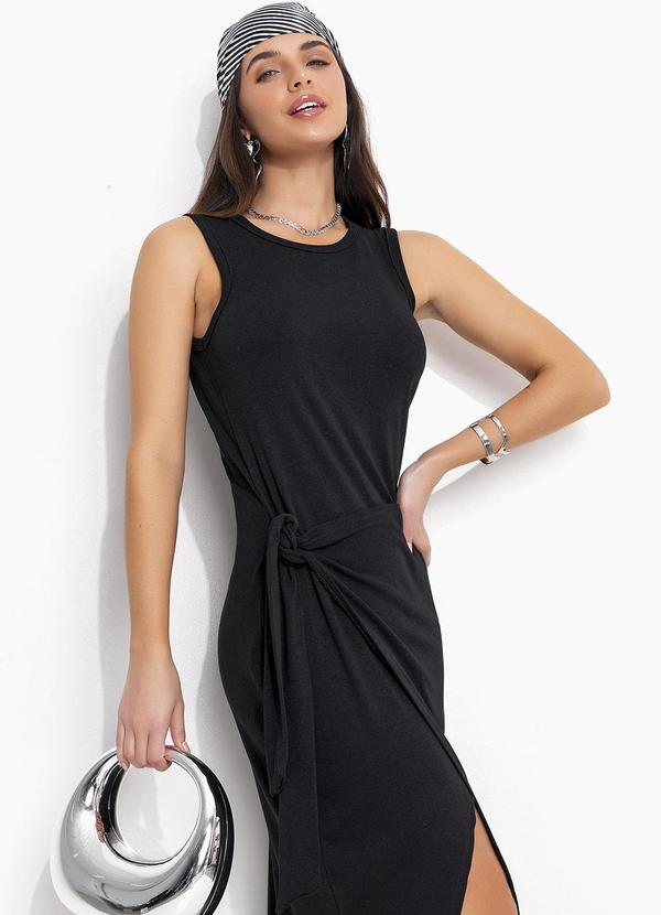 Quintess - Vestido Preto em Canelado 3