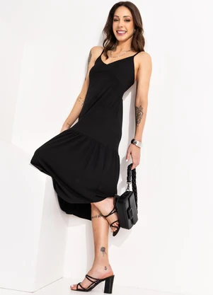 Bimini - Vestido Preto em Canelado - BIMINI