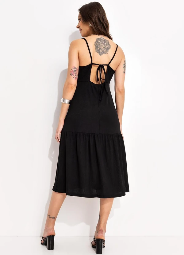 Bimini - Vestido Preto em Canelado 2