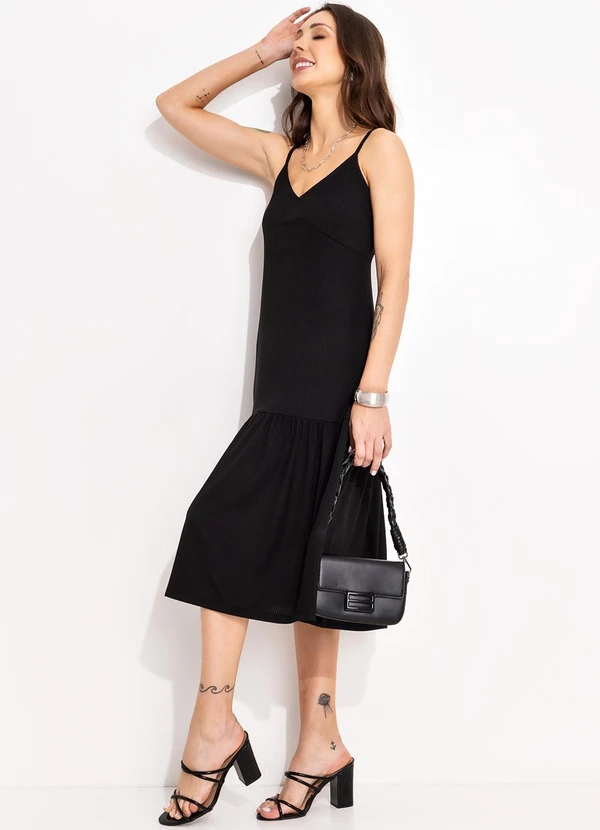 Bimini - Vestido Preto em Canelado 3