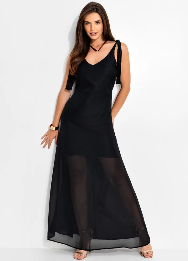 Quintess - Vestido Preto em Chiffon 5