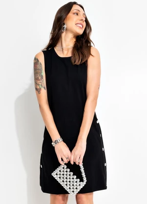 Bimini - Vestido Preto em Cotton - BIMINI