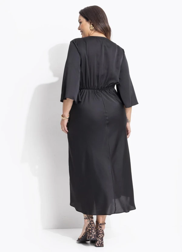 Quintess - Vestido Preto em Crepe Plano Acetinado 7