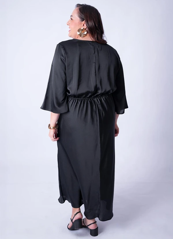 Quintess - Vestido Preto em Crepe Plano Acetinado 10