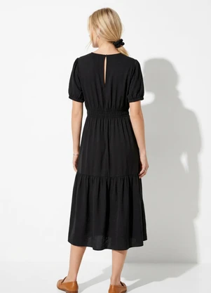 Bimini - Vestido Preto em Crepe Plano - BIMINI