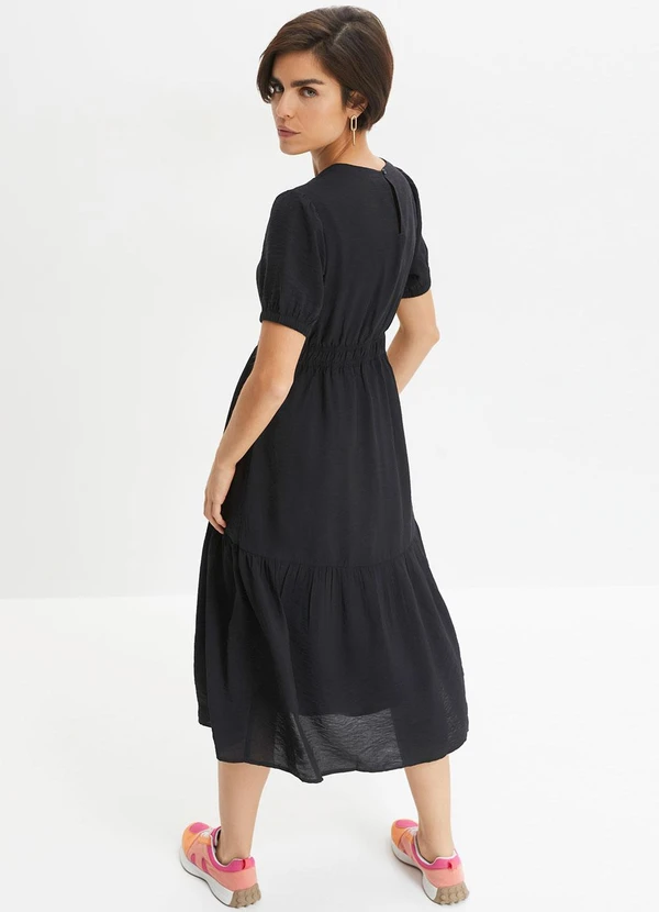 bonprix - Vestido Preto em Crepe Plano 2