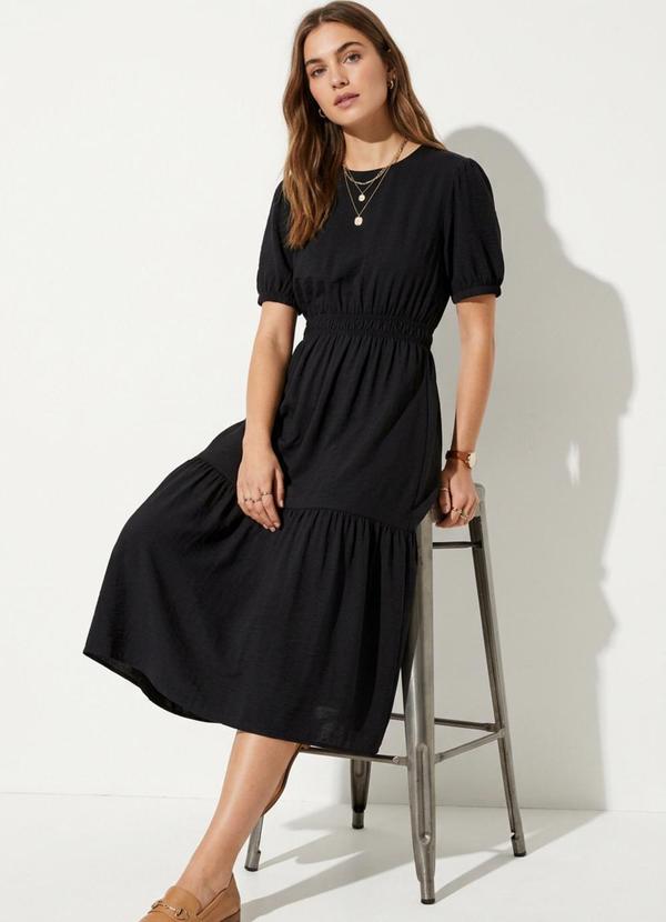 Bimini - Vestido Preto em Crepe Plano 3