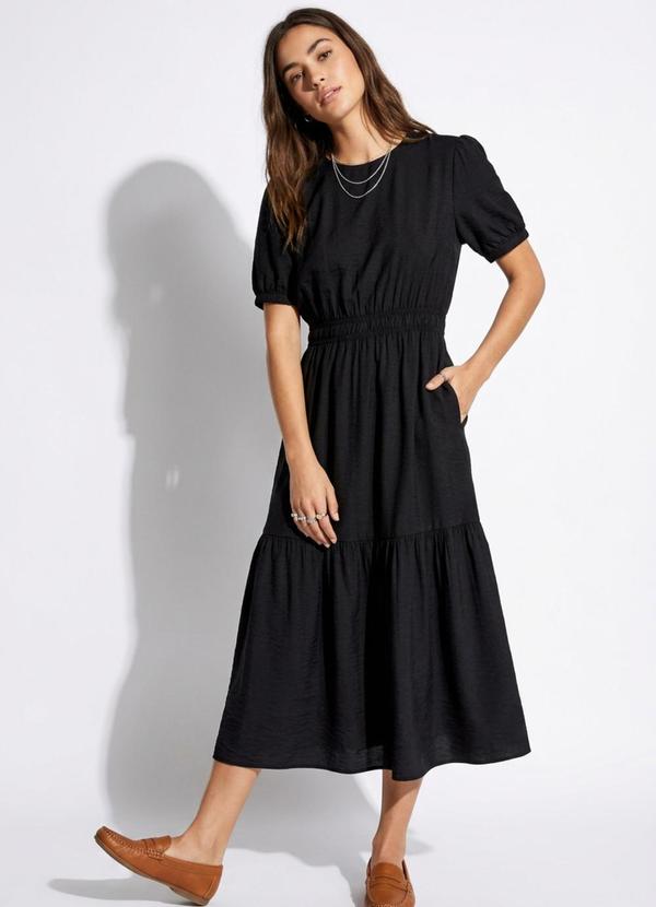 Bimini - Vestido Preto em Crepe Plano 4