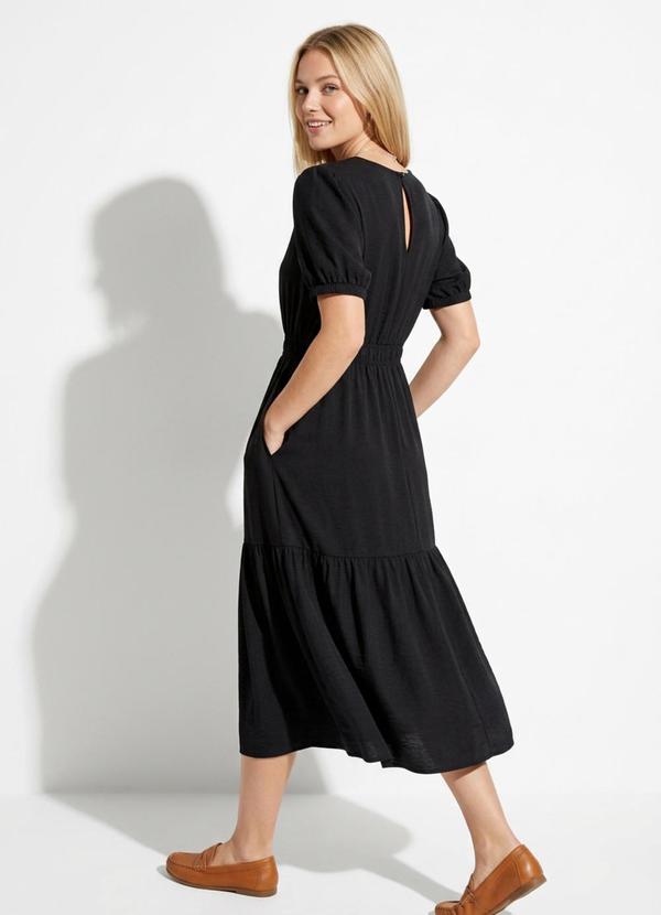 Bimini - Vestido Preto em Crepe Plano 5