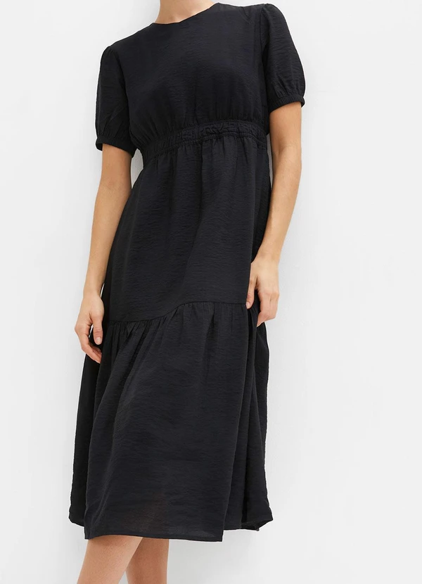 bonprix - Vestido Preto em Crepe Plano 5