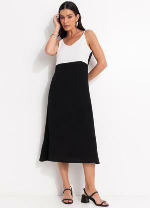 Vestido (Preto) em Crepe Plano