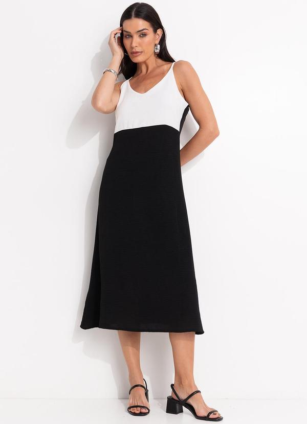 Vestido (Preto) em Crepe Plano