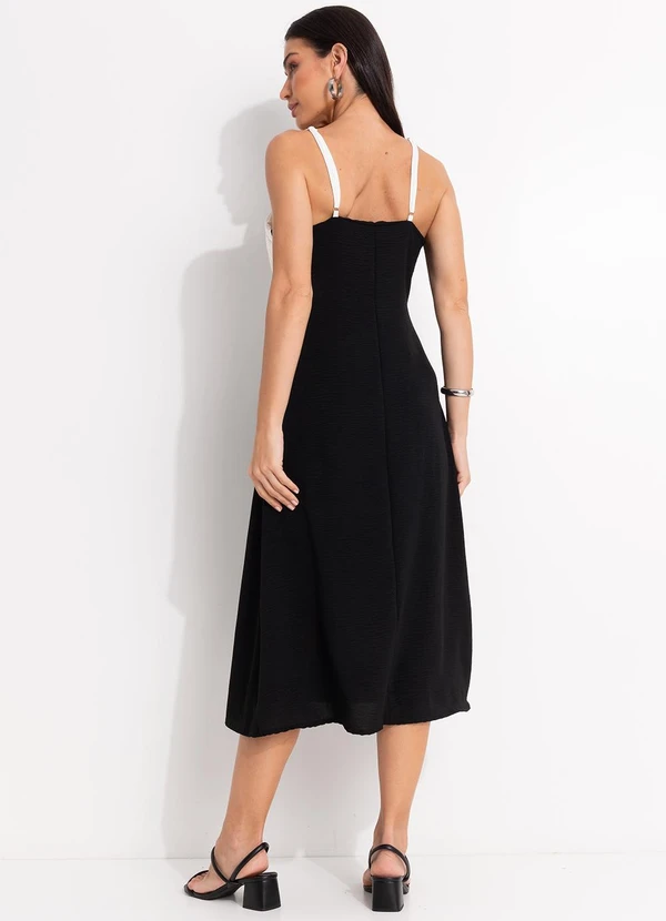 Quintess - Vestido Preto em Crepe Plano 2