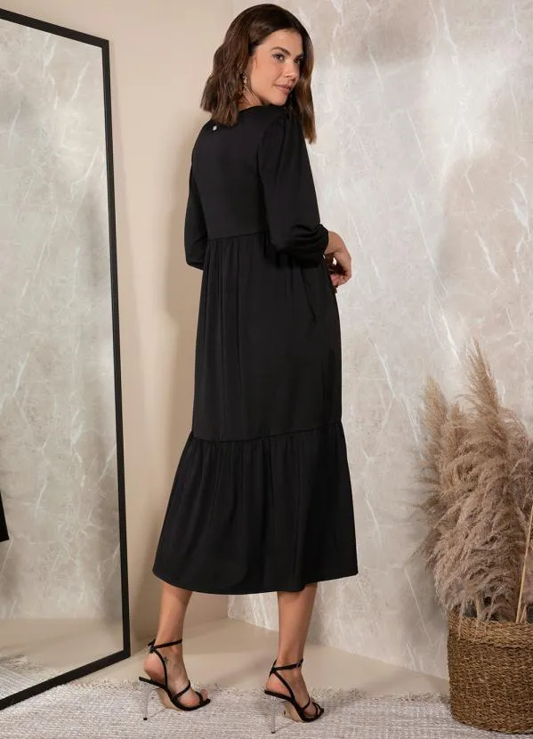 Quintess - Vestido Preto em Malha Crepe 2