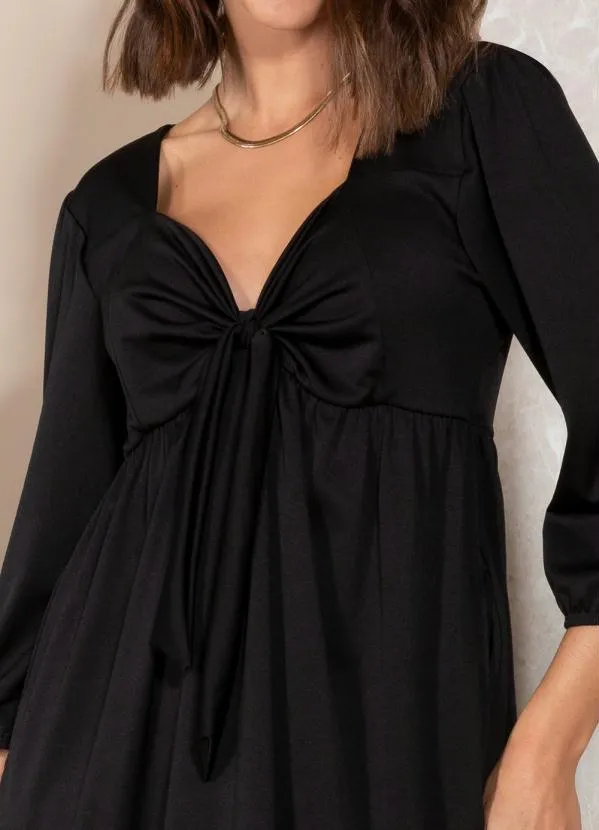 Quintess - Vestido Preto em Malha Crepe 4