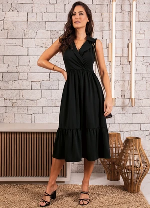 Malha Crepe Vestido Crepe Preto Vestido De Malha Crepe Preto Midi