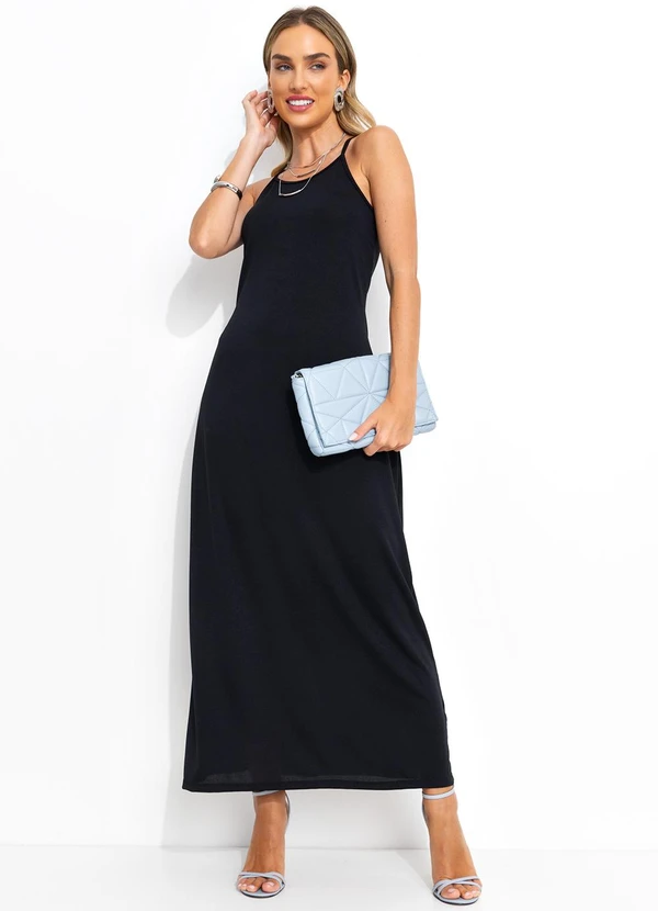 Bimini - Vestido Preto em Malha Crepe