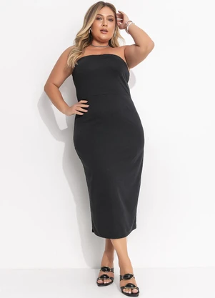 Quintess - Vestido Preto em Malha Crepe - QUINTESS