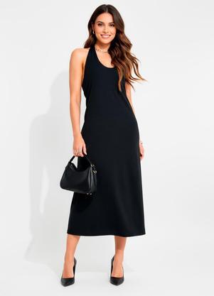 Vestido (Preto) em Malha Crepe