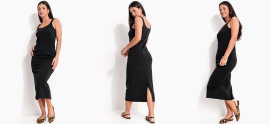 Vestido Preto em Malha Crepe