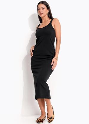 Vestido (Preto) em Malha Crepe
