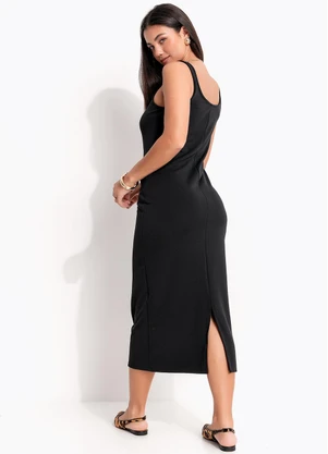 Quintess - Vestido Preto em Malha Crepe - QUINTESS