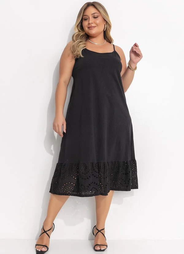 Quintess - Vestido Preto em Malha de Algodão 10